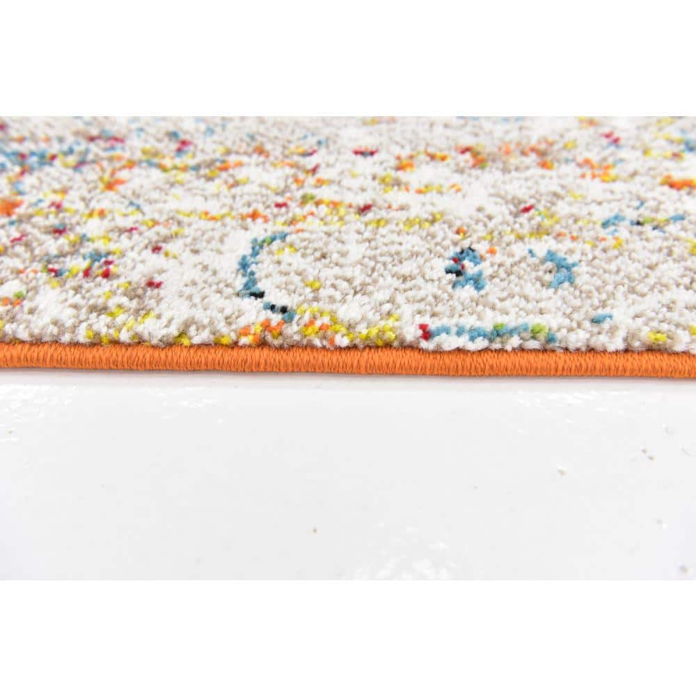 Venice Collection Luxe Beige Abstract Runner Rug 2'7" x 10'