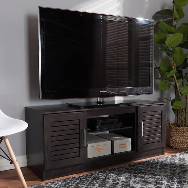 Baxton Studio Gianna Wenge Dark Brown TV Stand 146 8263 HD The