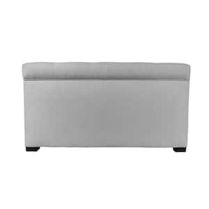Angela Sachi Silver Button Tufted Upholstered Storage Trunk
