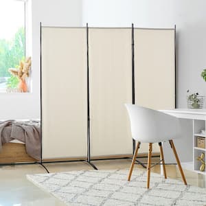 Beige 3-Panel Room Divider