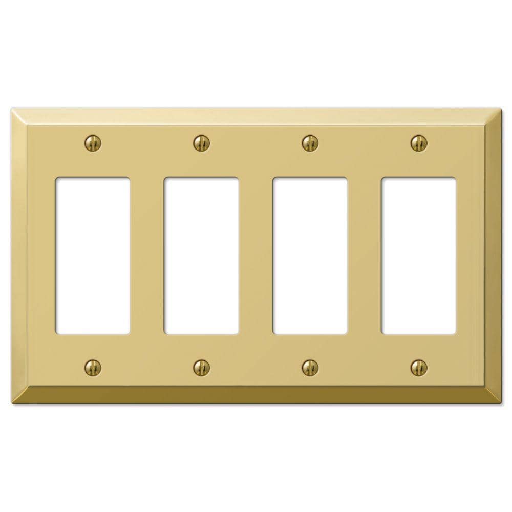Metallic 4 Gang Rocker Steel Wall Plate - Polished Brass price history on PriceWatchPro