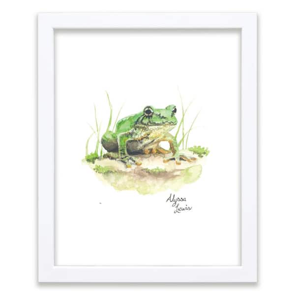 Unbranded Woodland Tinies "Frog" by Alyssa Lewis Individual White Framed Animal Art Print 20 in. x 16 in.