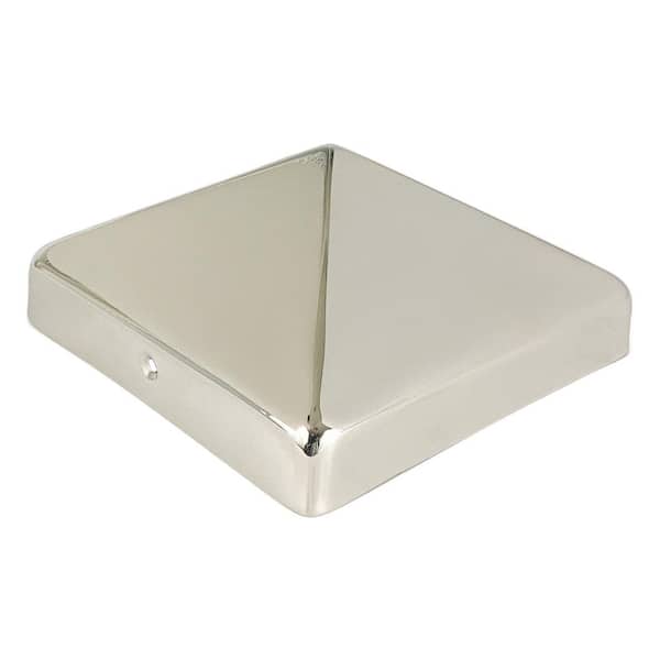 Protectyte 6 in. x 6 in. Stainless Steel Pyramid Slip Over Fence Post Cap