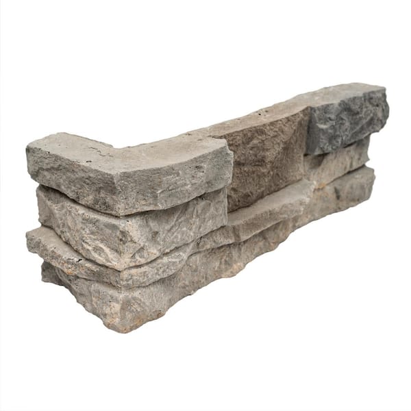 Terrana Ashbury Shadow 4 in. x 12 in. Concrete Ledger Corner Tile (4.5 sq. ft./Case)