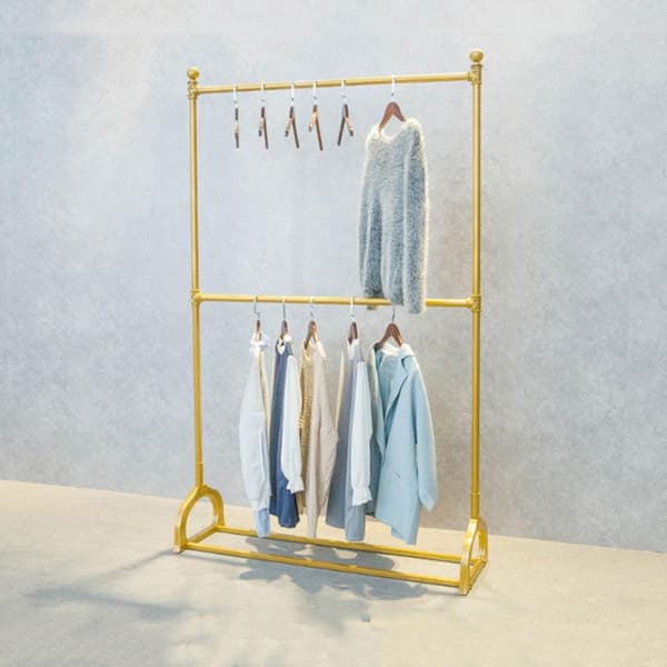 Clothes Rail Stand with 2 tier Glass Shelving House of Brass Ltd