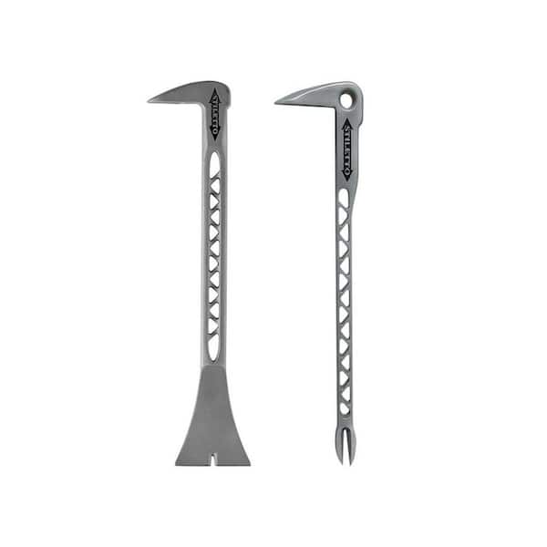 Stiletto Titanium Trim and Nail Puller with 12 in. Titanium Clawbar Nail Puller with Dimpler (2-Piece)
