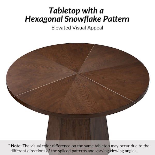 JAYDEN CREATION Estefana Walnut Modern 45 in. Round Dining Table