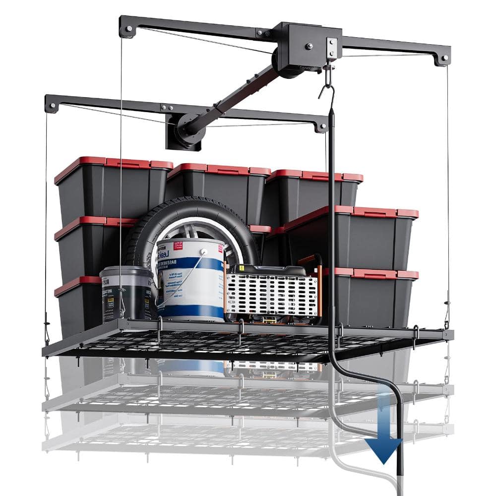 300 lbs Overhead 48 in.Heavy Duty Ceiling Mounted Storage Racks with Safety Lock for Garage price history on PriceWatchPro