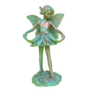 8 in. H Emily Fairy Home Patio and Garden Statue Figurine in Bronze Patina