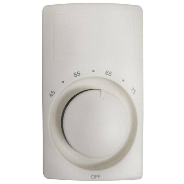 Cadet M600 Series Anticipating White Bimetal Double-Pole 22 Amp Wall Thermostat