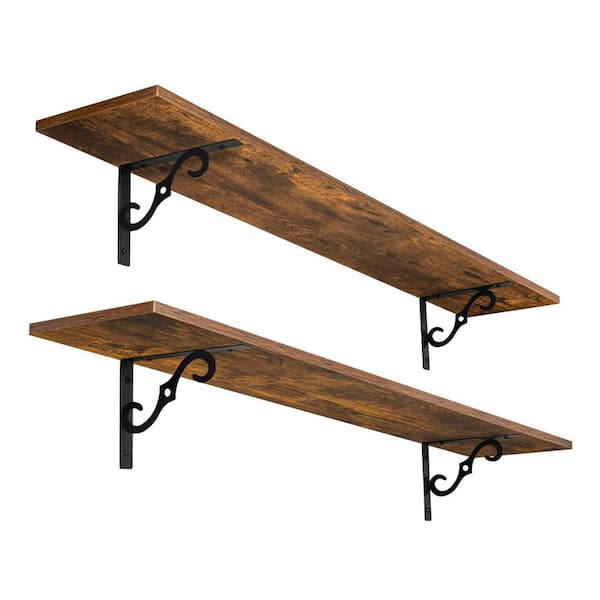47.3 in. W x 7.87 in. D Rustic Brown Floating Shelves Decorative