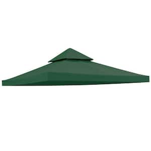 10 ft. x 10 ft. Green Gazebo Canopy Top Replacement 2 Tier Patio Pavilion Cover UV 30 Sunshade(No Shelf)