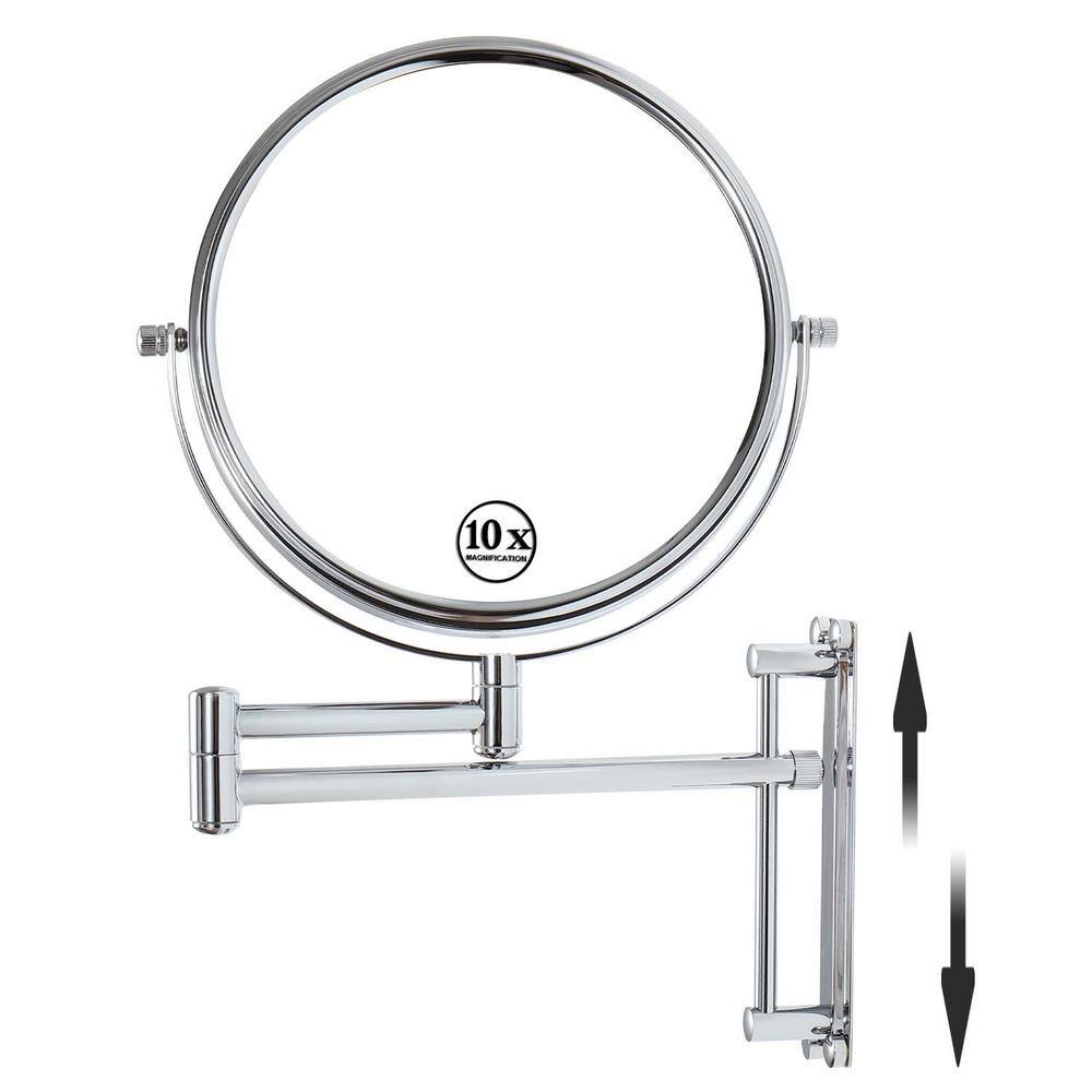 8inch Small Round 1X/10X Magnifying Wall Mounted Bathroom Makeup Mirror in Chrome AM1230D305
