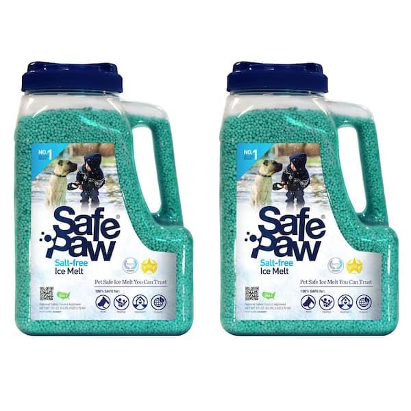Safe Paw 8 Lb Non Toxic Salt Chloride Free Child Pet Safe Snow Ice Melt (2-Pack)