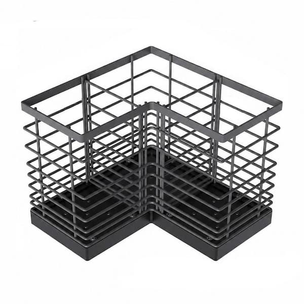 Grey Iron Extra Large Kitchen Utensil Holder Countertop Organizer Caddy with 3 Compartments