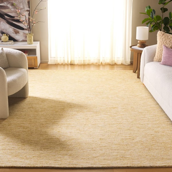 Himalaya 8 ft. x 10 ft. Gold Solid Color Area Rug