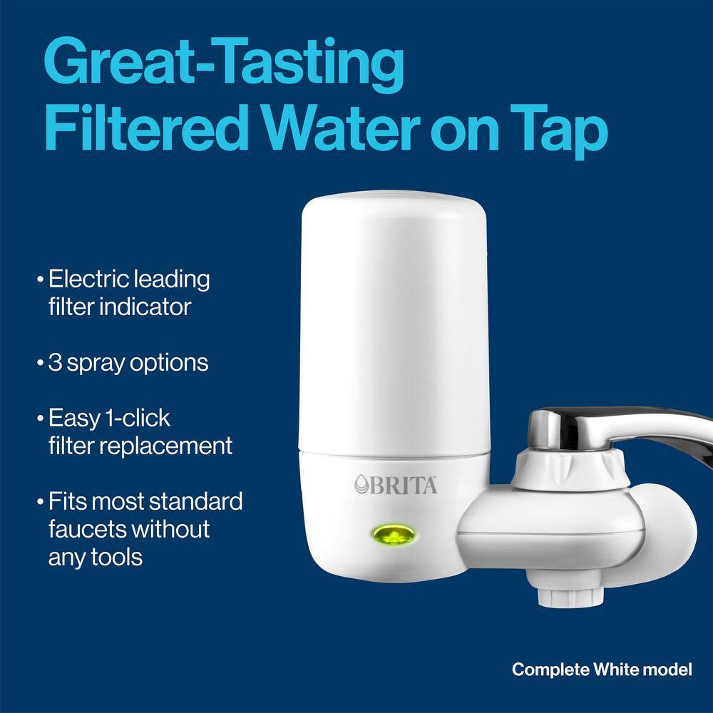 Brita White Faucet Water Filter Replacement Cartridges, 2-Pack