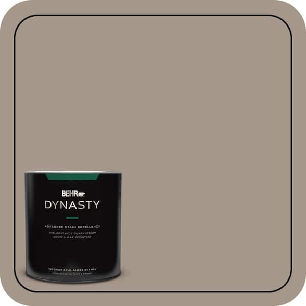 BEHR DYNASTY 1 qt. #N220-4 Shiitake One-Coat Hide Semi-Gloss Enamel Interior Stain-Blocking Paint and Primer