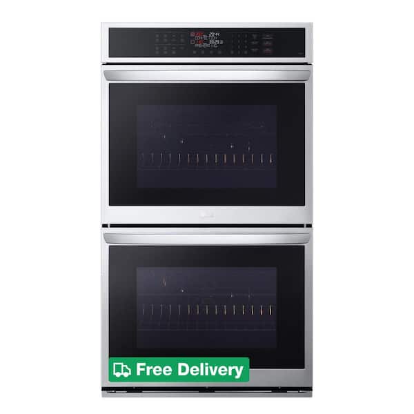 9.4 cu. ft. Smart Double Wall Oven with Fan Convection, Air Fry in PrintProof in Stainless Steel