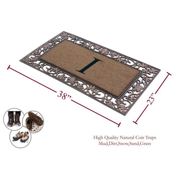 Entrance Door Mat, Durable Large Non-Slip Welcome Doormat, Indoor Outdoor  for Front Door, Bronze - 23X38