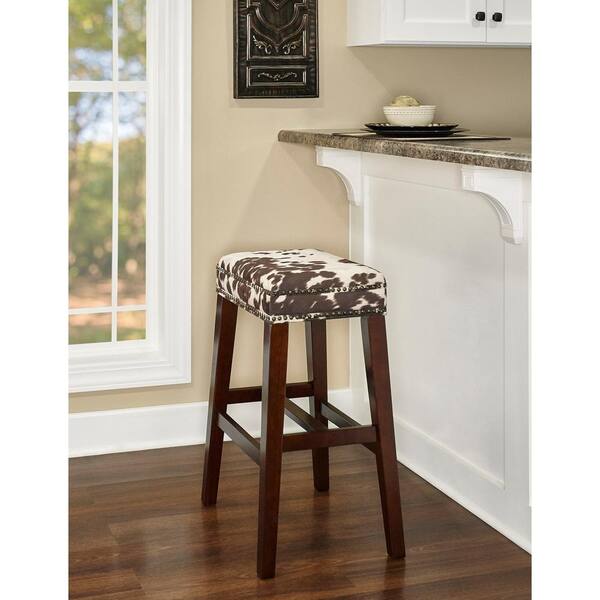 brown cow print bar stools