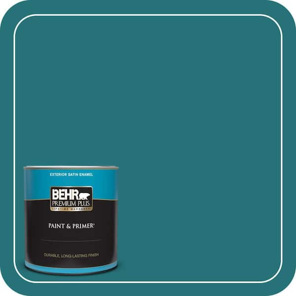BEHR PREMIUM PLUS 1 qt. #520D-7 Mosaic Tile Satin Enamel Exterior Paint & Primer