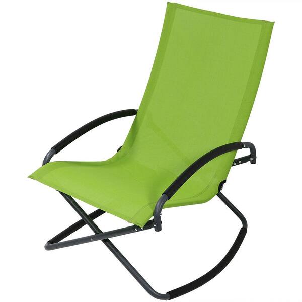 Sunnydaze Decor Green Folding Steel Outdoor Lounge Chair