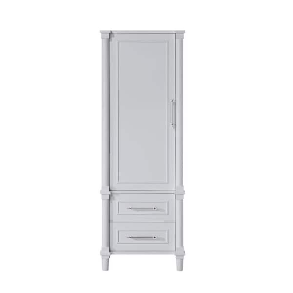 Aberdeen 21 in. W x 14 in. D x 60 in. H Dove Gray Freestanding Linen Cabinet