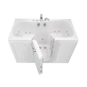 Tub4Two 60 in. Whirlpool and Air Bath Walk-In Bathtub in White, Foot Massage, Heated Seats, Fast Fill Faucet, Dual Drain