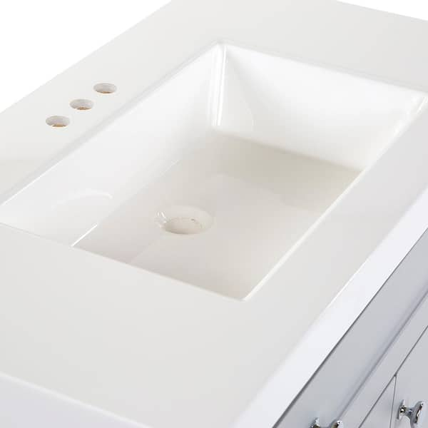 Better Vanity E-P06 White Pedestal Sink