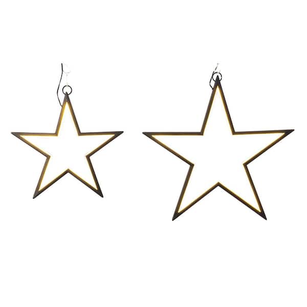 GERSON INTERNATIONAL Set of 2 Electric LED Neon Stars