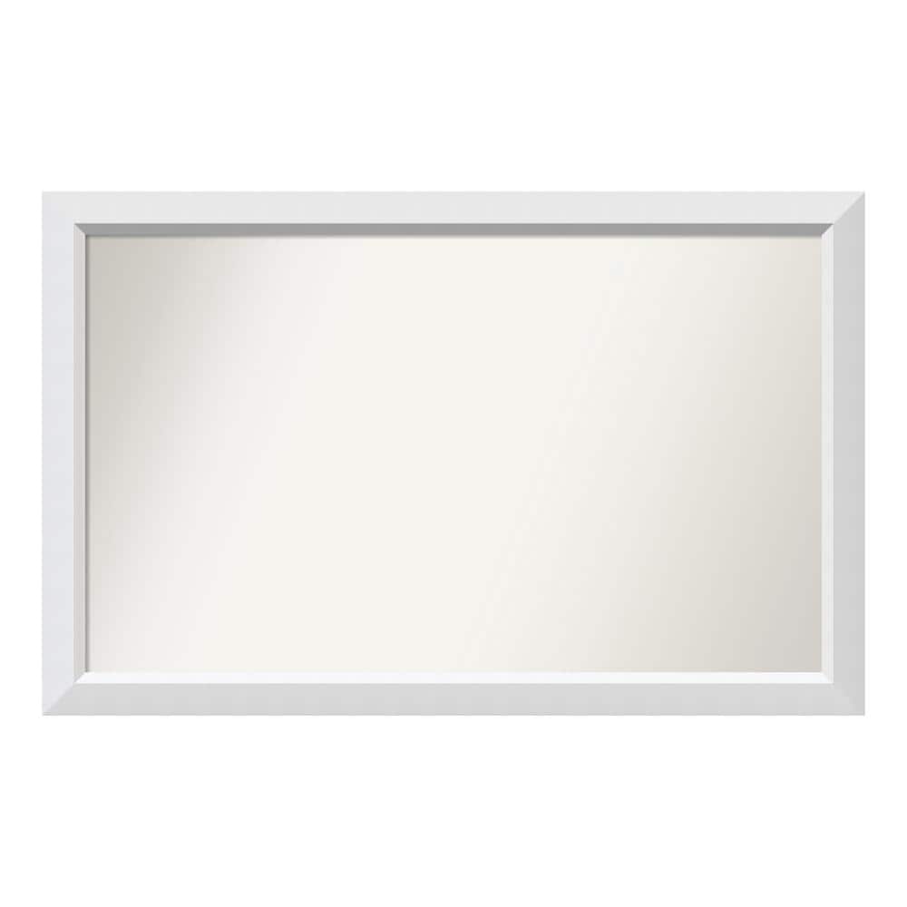 Blanco White Rectangular Wood Bathroom Vanity Mirror