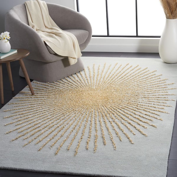 Soho 8 ft. x 10 ft. Blue/Beige Astral High-Low Area Rug