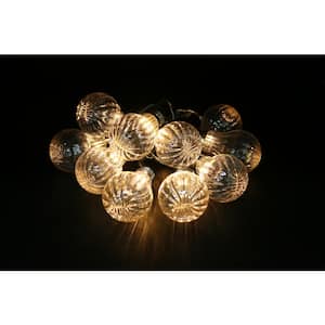 Clear Textured Edison String Lights with 10 LED Bulbs and Timer