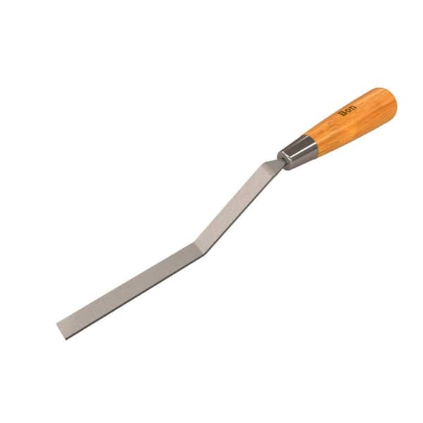 Bon Tool 4-5/16 in. x 3/8 in. Carbon Steel Caulking Jointer Trowel with Square End and Wood Handle