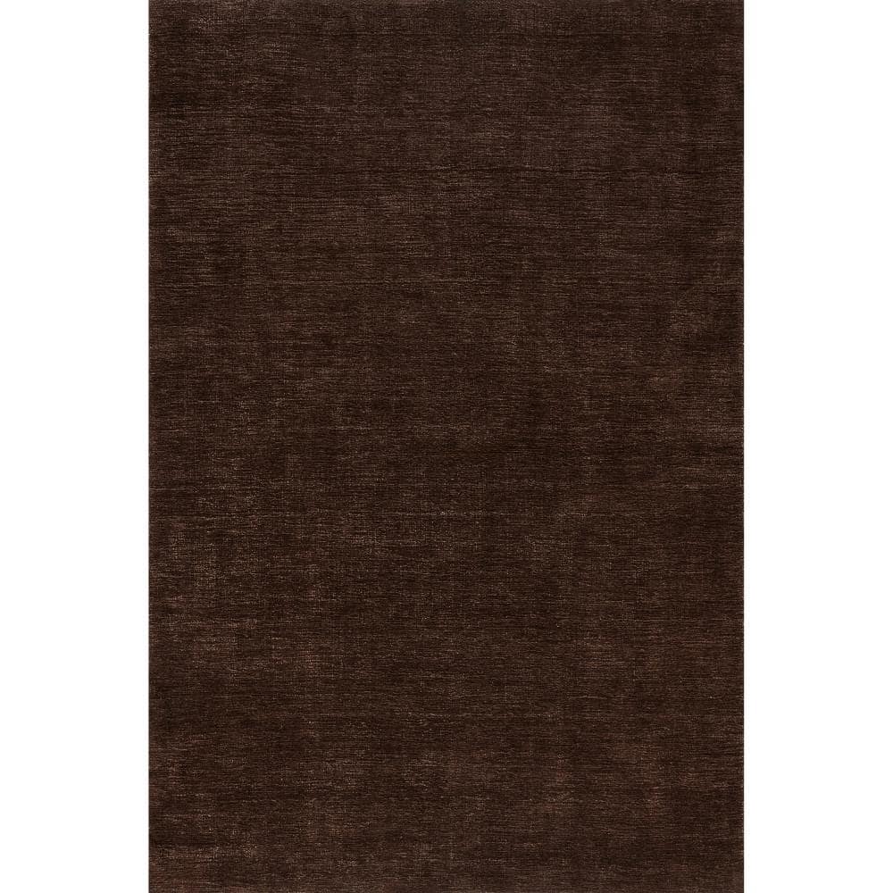 Truffle Brown Handmade Wool and Viscose Area Rug 3' x 5'