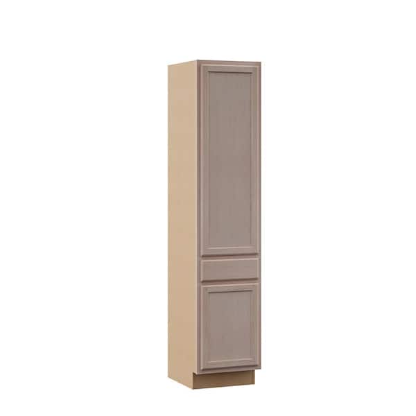 Hampton Bay 24 in. W x 18 in. D x 84 in. H Assembled Pantry Kitchen Cabinet in Unfinished with Recessed Panel