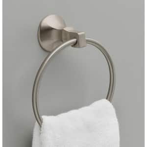 Mandara Wall Mount Round Closed Towel Ring Bath Hardware Accessory in Brushed Nickel