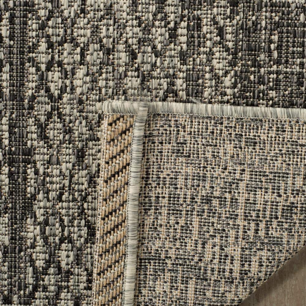 6'7" Square Gray Synthetic Outdoor Area Rug