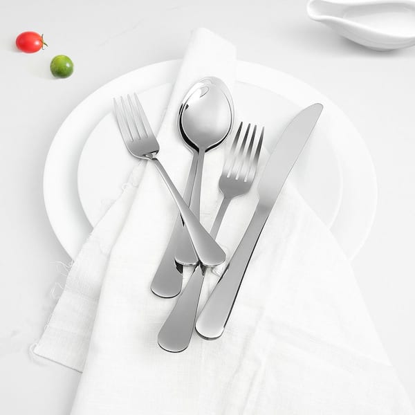 30-Piece Silverware Set, Stainless Steel Flatware for 6, Mirror Finish Cutlery, Dishwasher Safe Tableware for Kitchen
