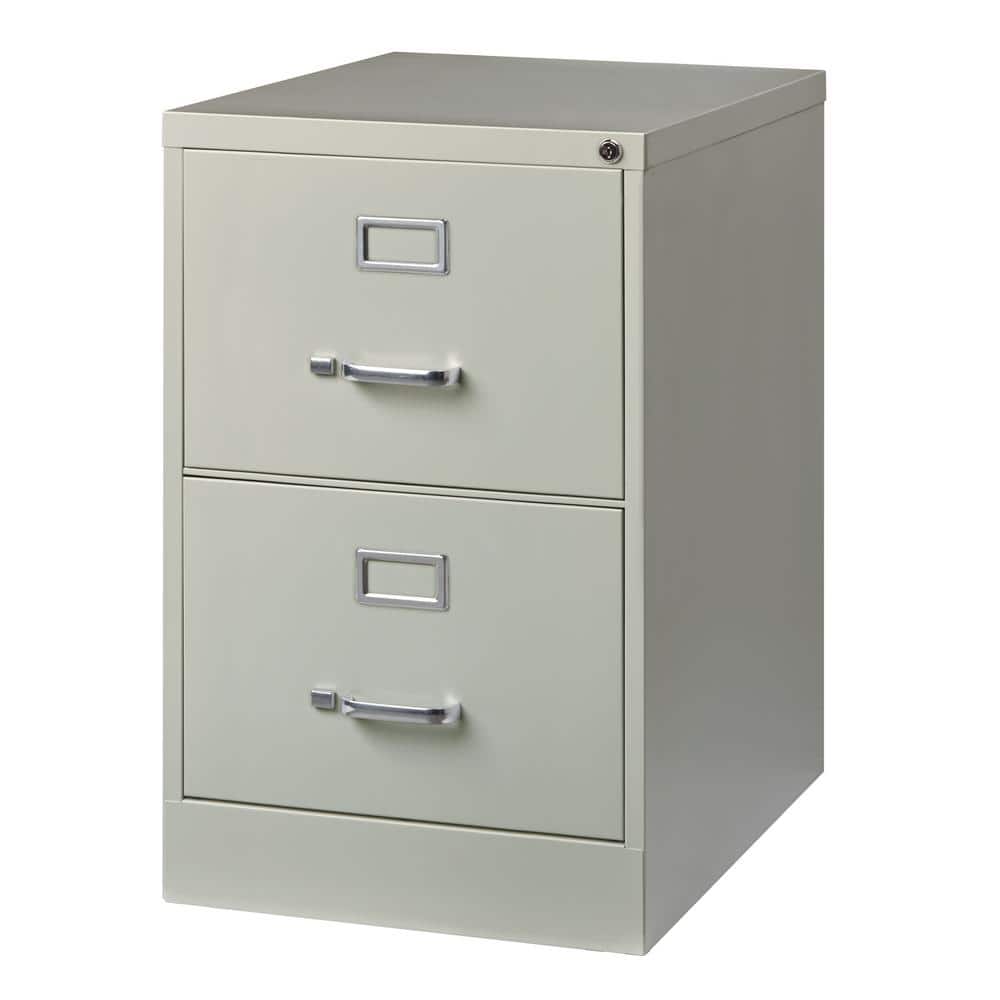 Light Gray 2-Drawer Lockable Fire Resistant Vertical File Cabinet