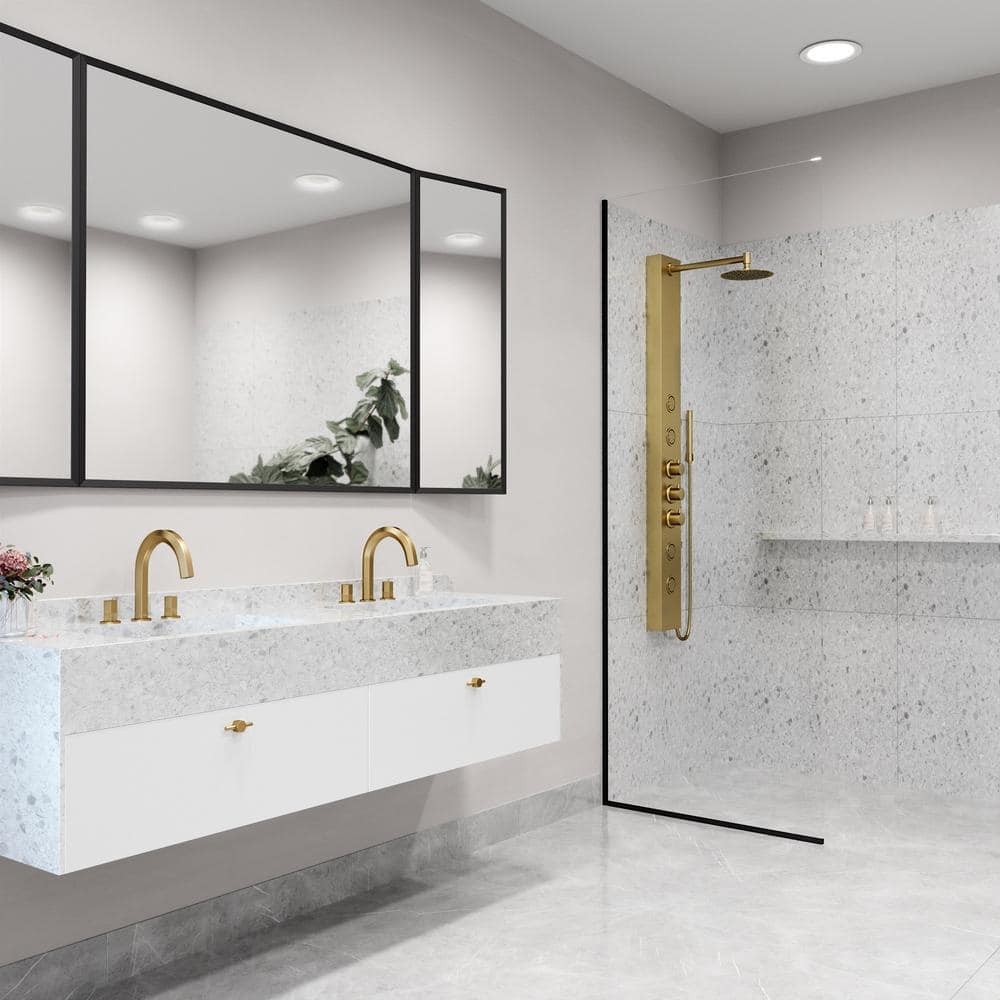 Ellington Matte Brushed Gold 4-Jet Shower Panel with Hand Shower