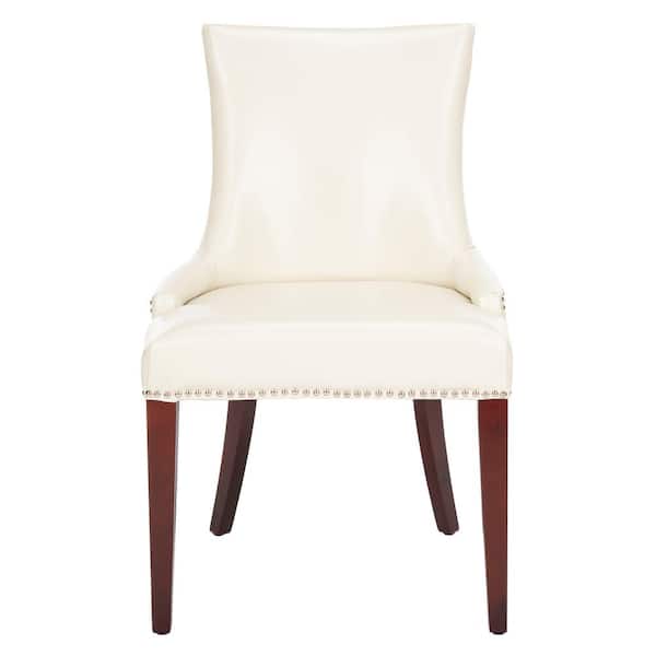 SAFAVIEH Becca White/Cream Faux Leather Dining Chair