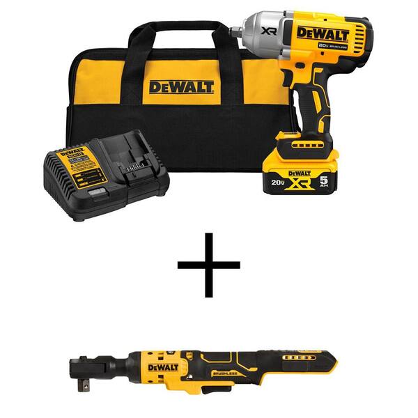 DEWALT 20V MAX Lithium-Ion Cordless 1/2 in. Impact Wrench Kit with