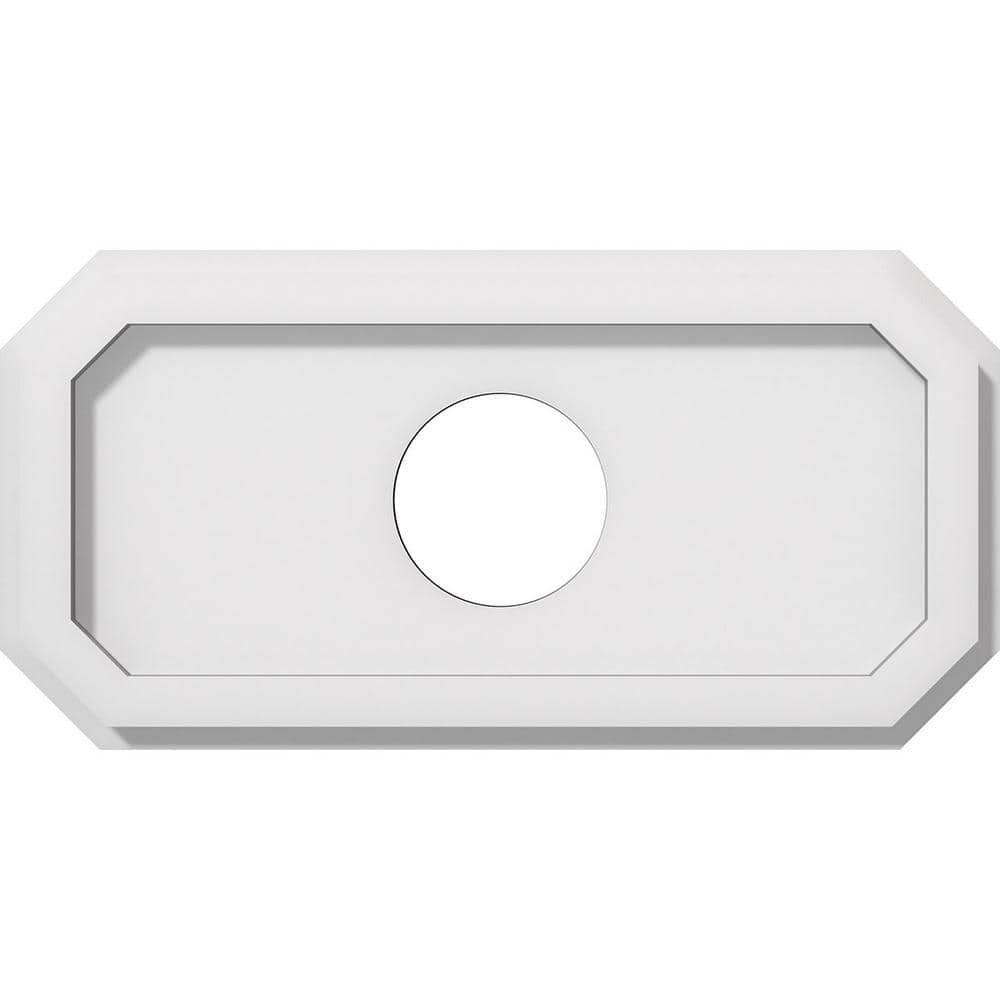 Emerald White PVC Contemporary Ceiling Medallion, 14" x 7"