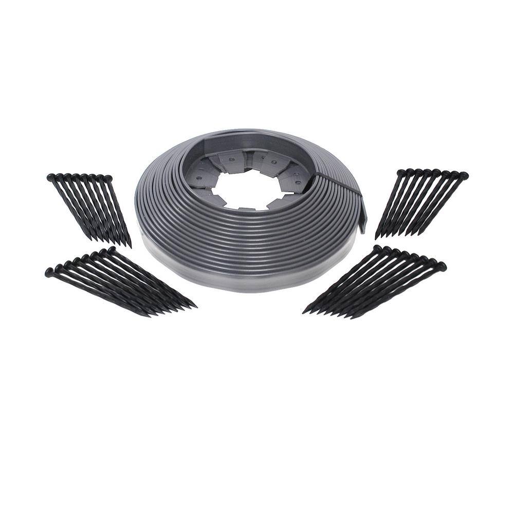 EasyFlex Heavy Duty Gray No-Dig Landscape Edging Kit, 50 ft