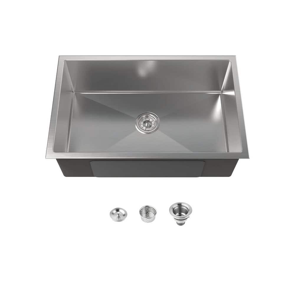 30 in. Undermount Single Bowl 18 Gauge Gray Stainless Steel Kitchen Sink with Workstation price history on PriceWatchPro