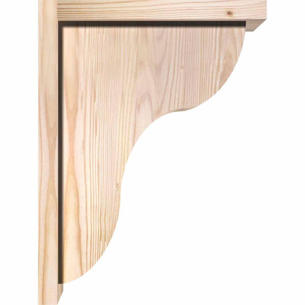 16" Douglas Fir Smooth Rustic Corbel with Backplate