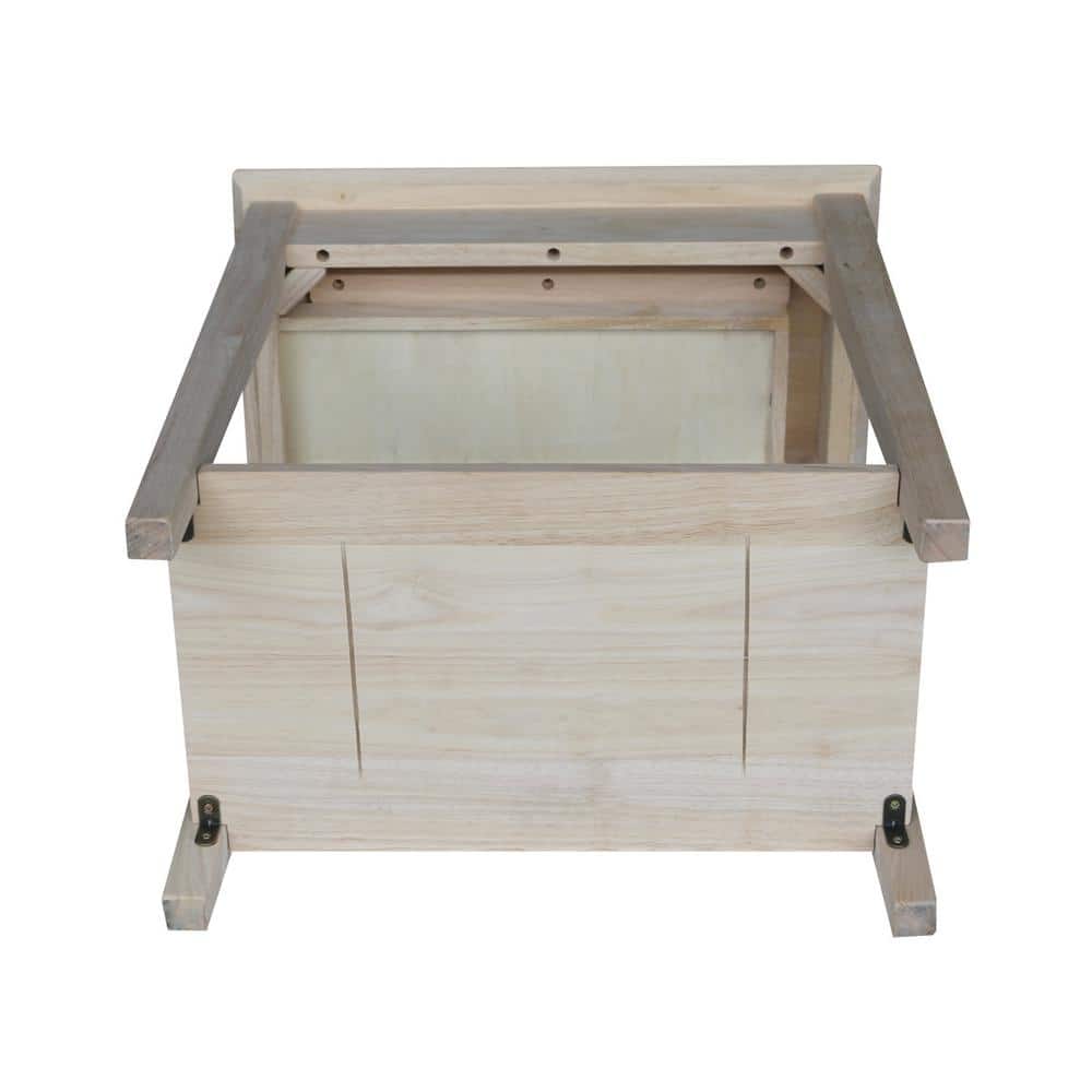 Unfinished Solid Wood Narrow End Table with Storage Drawer