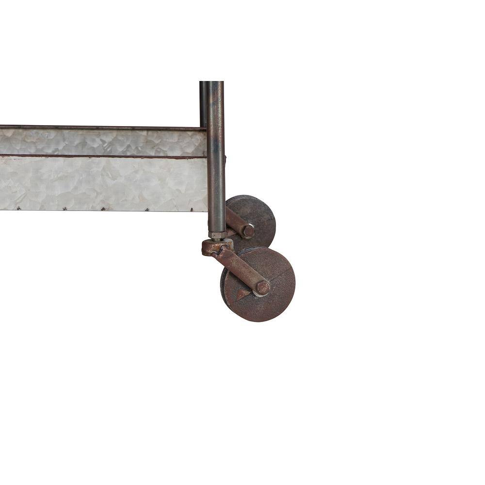 Industrial Gray Metal 4-Tier Rolling Cart with Bins